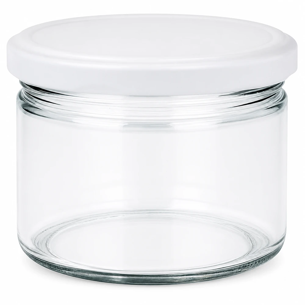 540ml Verre rond avec couvercle BasicSeal blanc UNiTWIST 540ml bocal rond avec couvercle blanc BasicSeal UNiTWIST - bocal à provisions vide en verre clair pour la cuisine et la maison