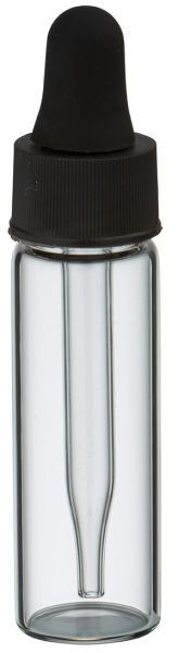 Mini flacon transparent de 5 ml, avec pipette compte-gouttes PL48 noire Mini flacon transparent de 5 ml, avec pipette compte-gouttes PL48 noire