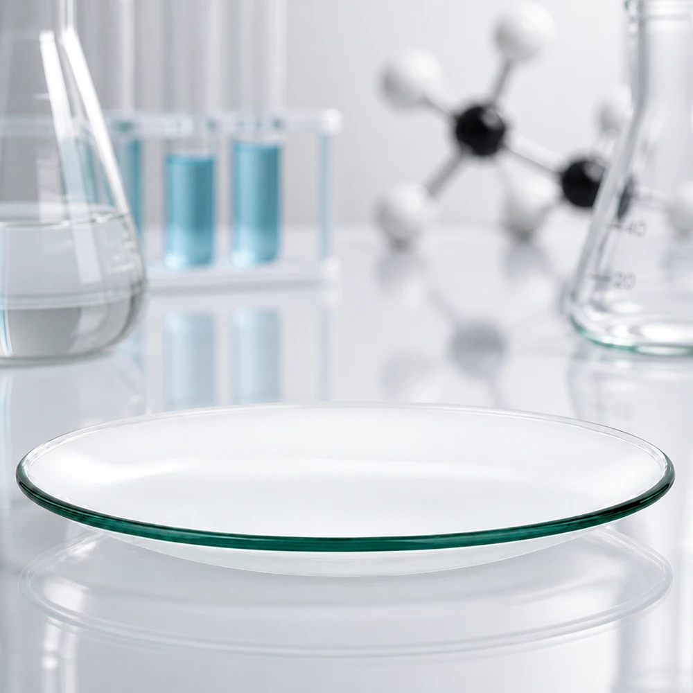 Plateau en verre de montre lisse comme un miroir, diamètre 110 mm, pour des travaux de laboratoire propres