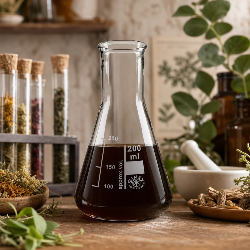 Erlenmeyer 200ml col étroit, verre borosilicate