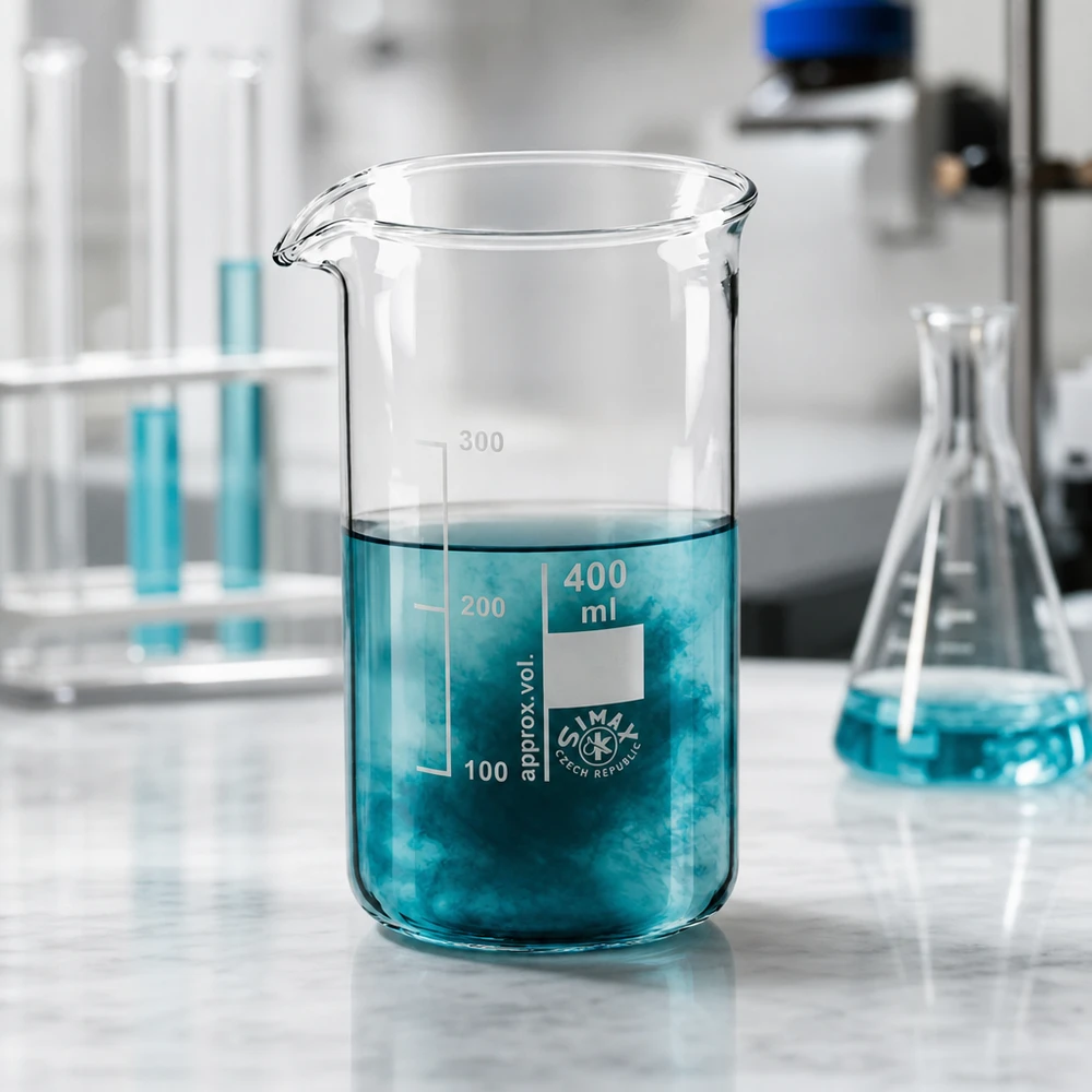 Bécher 400ml en verre borosilicate résistant à la chaleur (forme haute) Verre à bécher SIMAX de 400 ml, de forme haute, en verre borosilicaté résistant à la chaleur, destiné aux applications professionnelles en laboratoire