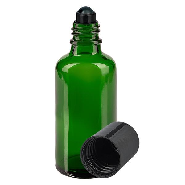 Flacon de déodorant en verre vert 50 ml, déo à bille vide Flacon de déodorant en verre vert 50 ml, déo à bille vide