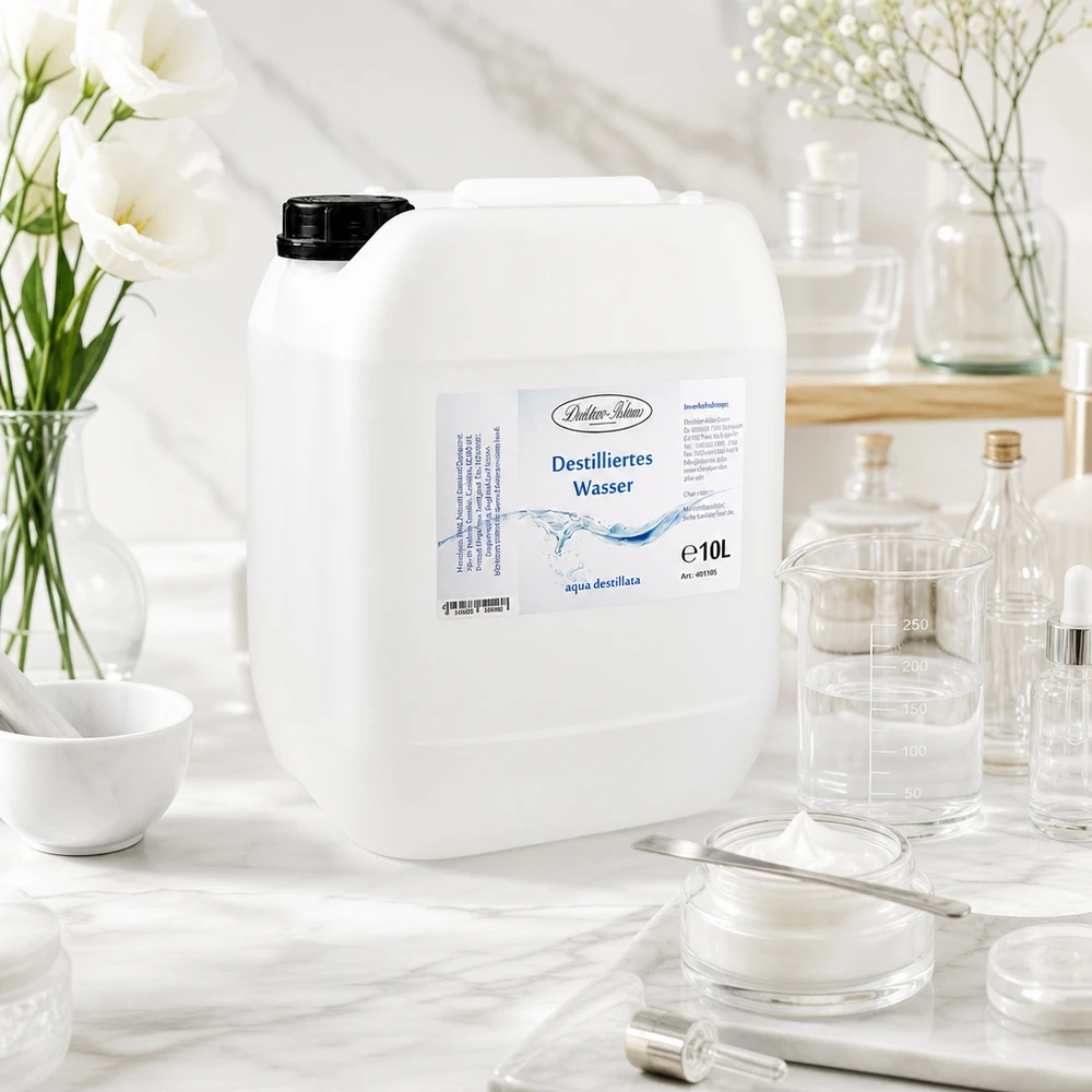 Eau distillée Doktor Klaus - Aqua dest 10 litres en jerrican premium teinte naturelle Doktor-Klaus destilliertes Wasser 10 Liter Vorratskanister für Apotheken und Praxisbedarf