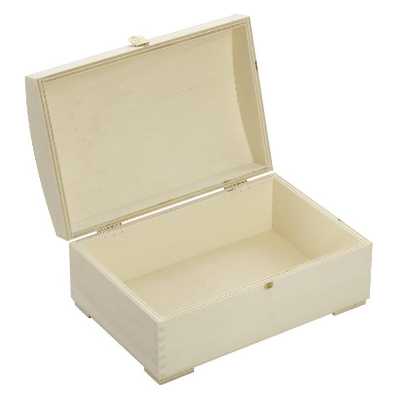 Boîte en bois (coffre) au couvercle voûté 26x17x11cm (contreplaqué peuplier) Boîte en bois (coffre) au couvercle voûté 26x17x11cm (contreplaqué peuplier)