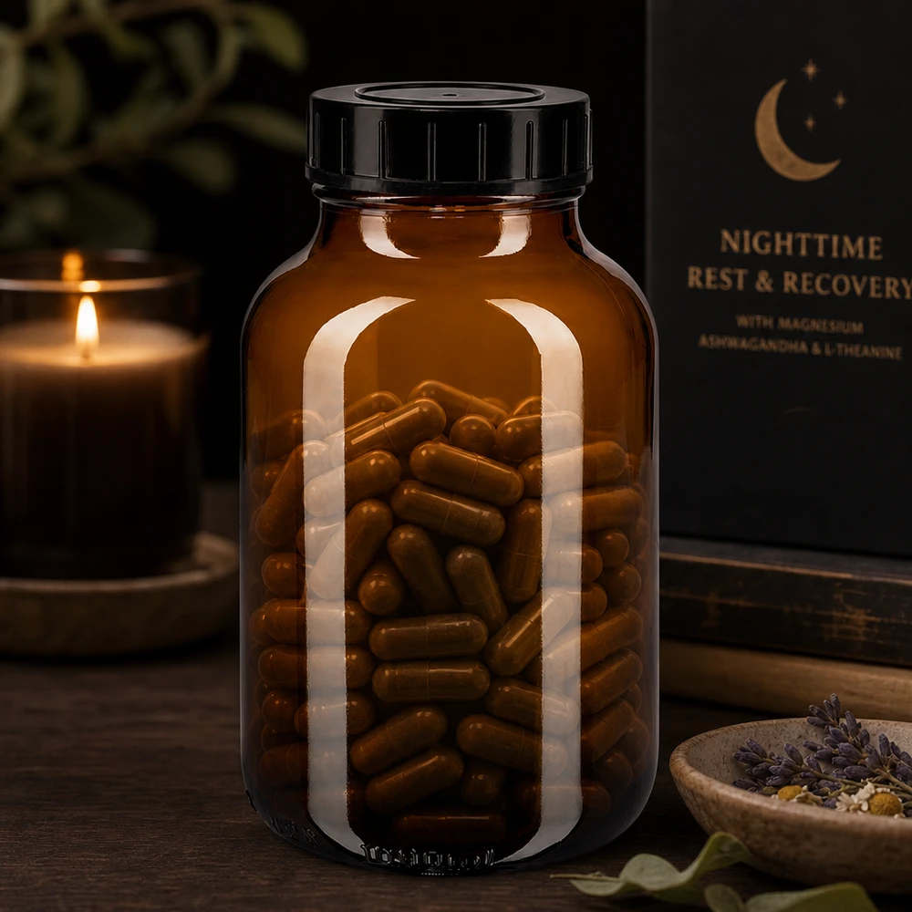 Bocal à col large en verre ambré 1000 ml + couvercle à vis Bouteille en verre brun de 1000 ml à large ouverture et bouchon noir pour un remplissage facile