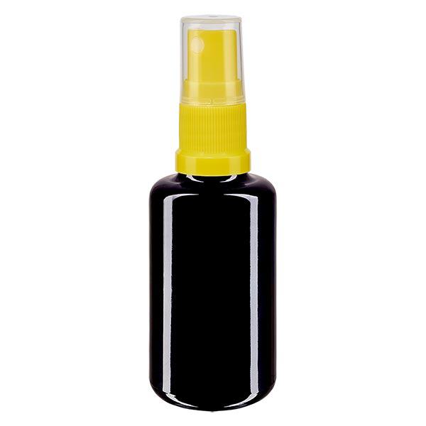 Flacon de pharmacie violet 30ml embout spray jaune