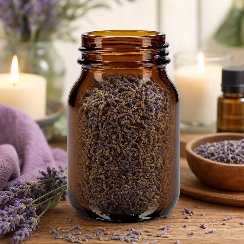 Bouteille compacte à large ouverture de 75 ml en verre brun idéale pour les herbes et les épices