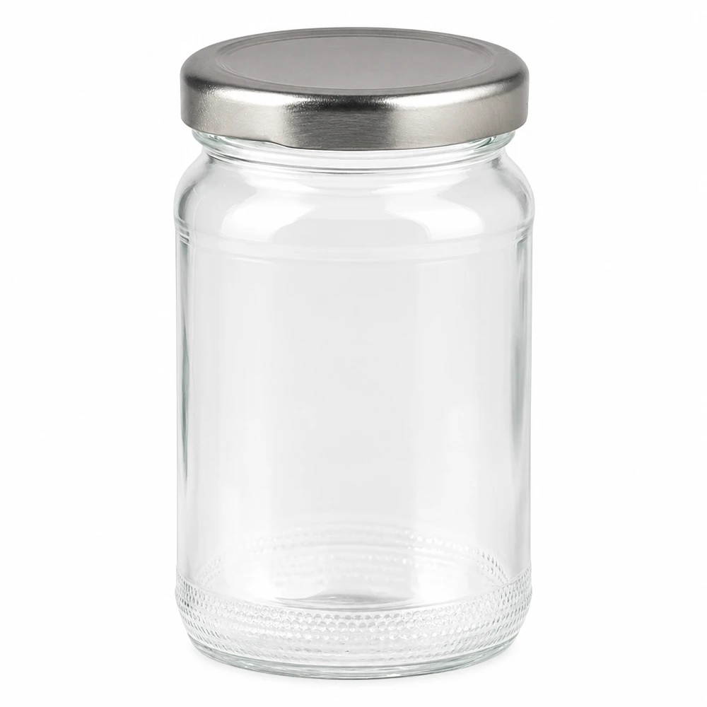 110ml Verre rond avec couvercle BasicSeal argent UNiTWIST