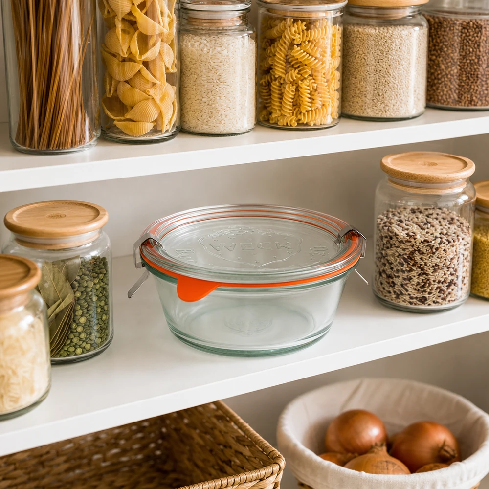 WECK Bocal Gourmet 300ml RR120 pour conserver les pâtes, le riz et les légumineuses dans un garde-manger organisé