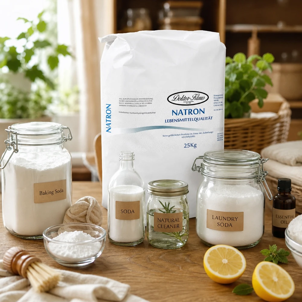Bicarbonate de soude Doktor Klaus, sac de 25 kg vendu en gros, apte à l’utilisation alimentaire Sac de 25kg de bicarbonate de soude en poudre blanche écologique pour un nettoyage ménager durable