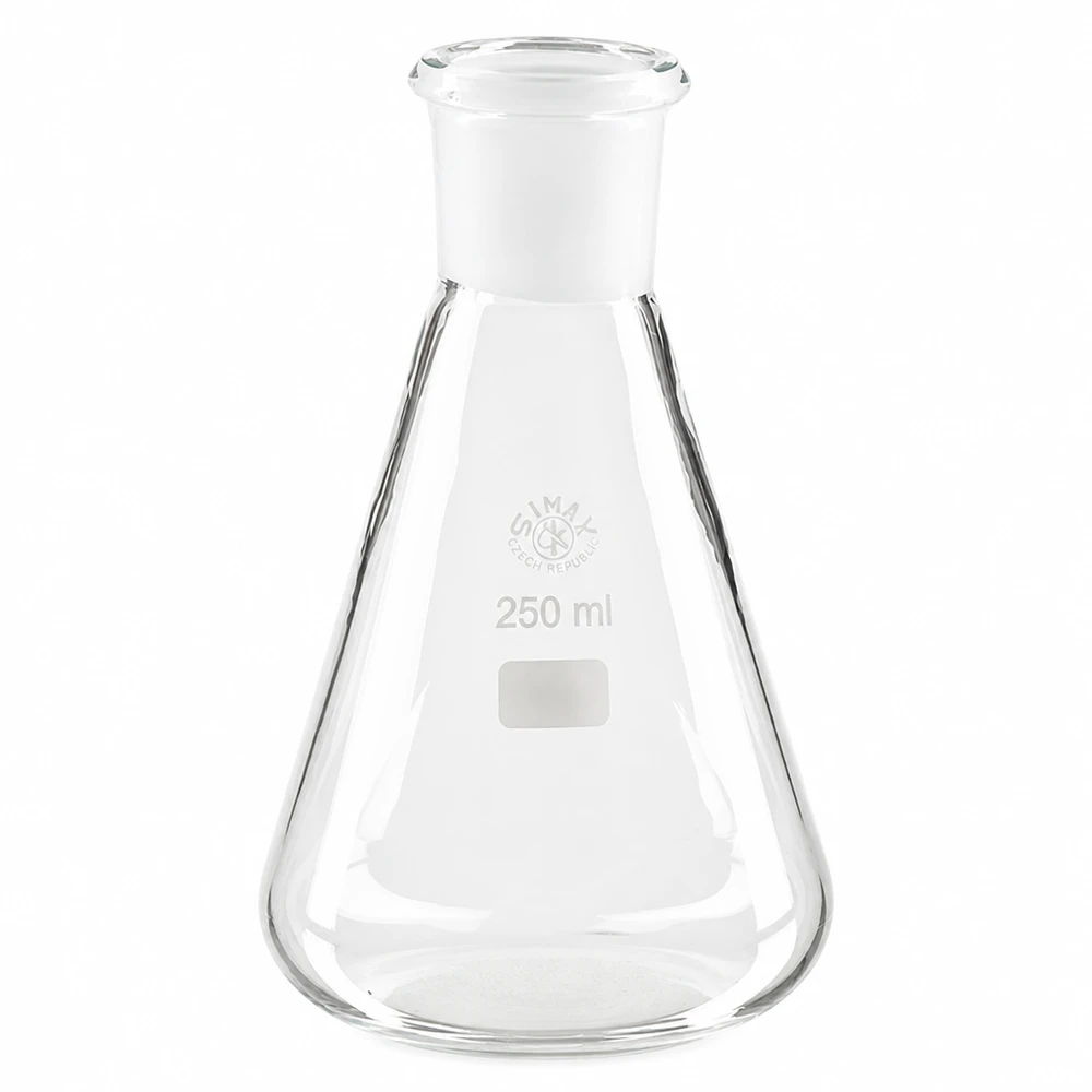 Erlenmeyer 250 ml col étroit, verre borosilicate avec rodage normalisé 29/32