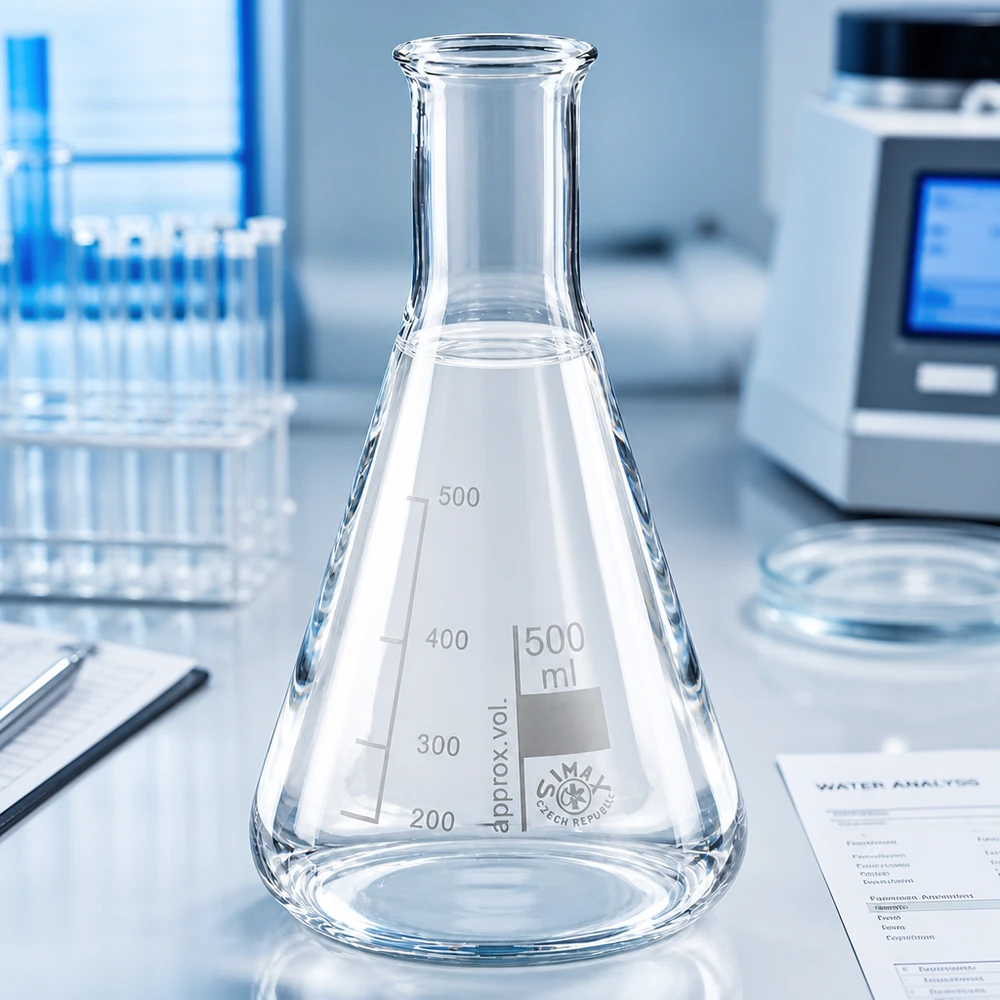 Erlenmeyer 500ml col large, verre borosilicate Erlenmeyer gradué 500ml avec technique de col étroit pour une mesure précise du volume