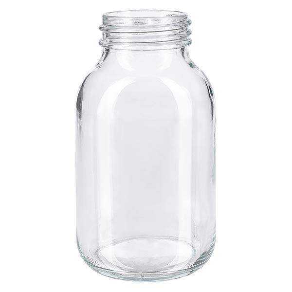 Bocal à col large en verre clair 500 ml, goulot DIN 55, sans couvercle Bocal à col large en verre clair 500 ml, goulot DIN 55, sans couvercle