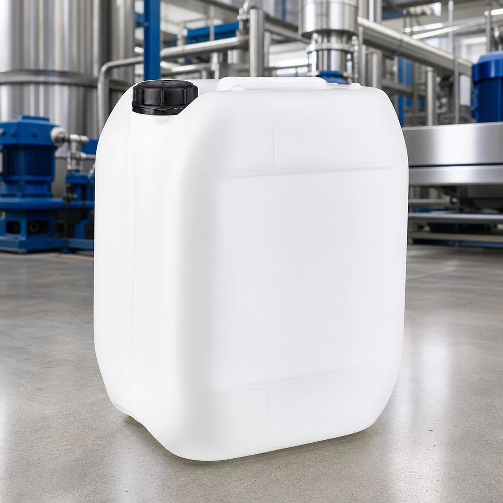 Jerrican de 10 litres avec bouchon à vis Bidon industriel blanc de 10 litres avec bouchon à vis à l'épreuve des enfants, destiné aux liquides chimiques