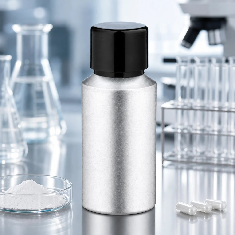 Bouteille légère en aluminium de 30 ml avec finition décapée et bouchon à vis anti-fuite