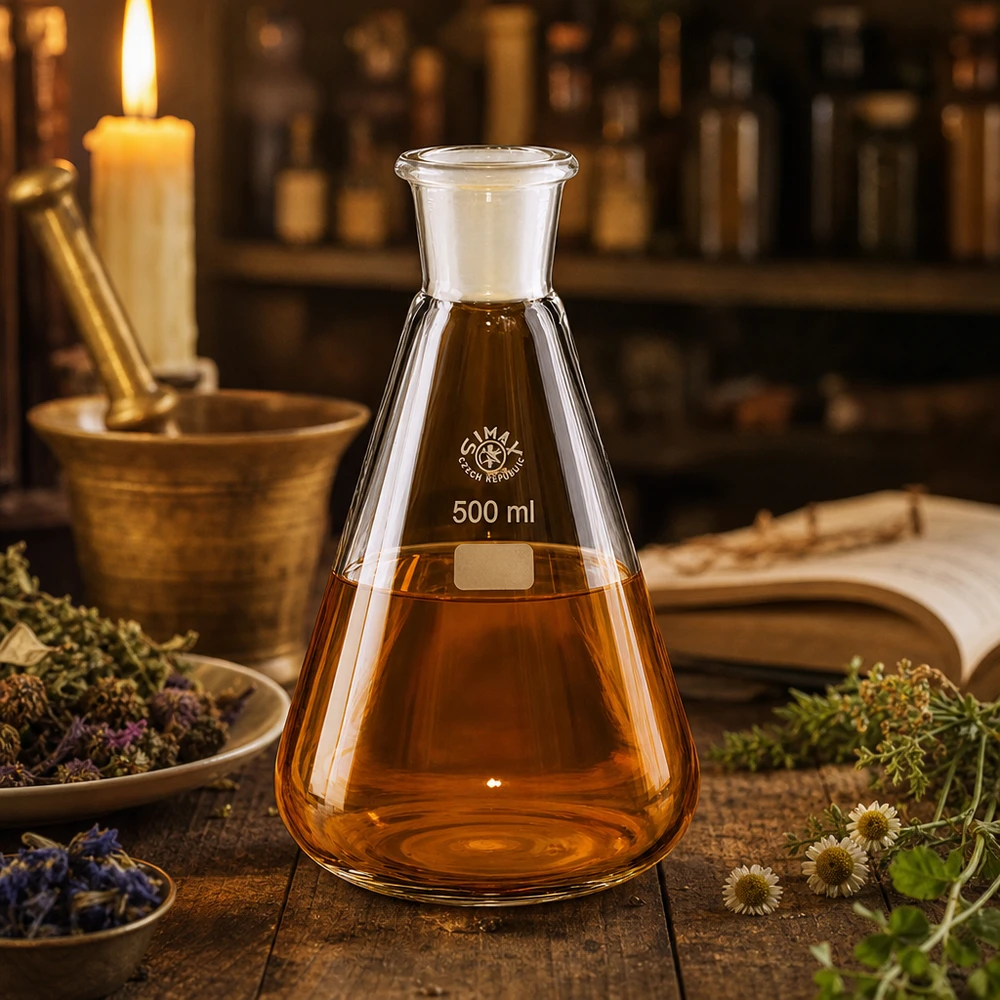 Erlenmeyer 500 ml col étroit, verre borosilicate avec rodage normalisé 29/32 Fiole de laboratoire professionnelle 500ml avec forme ergonomique pour une manipulation sûre