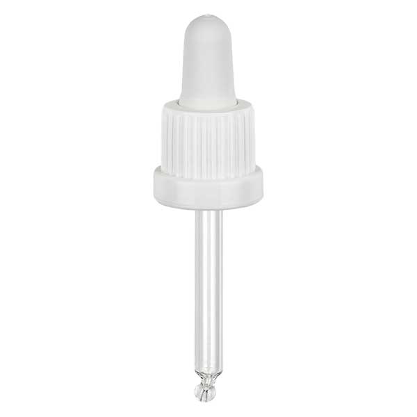 pipette en verre blanc/blanc 18mm, longueur 53,5 inviolable pipette en verre blanc/blanc 18mm, longueur 53,5 inviolable