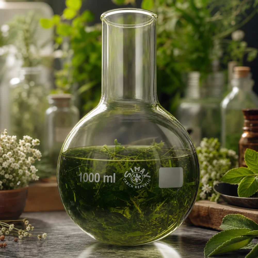Ballon de laboratoire professionnel 1000ml avec paroi en verre robuste pour une utilisation intensive