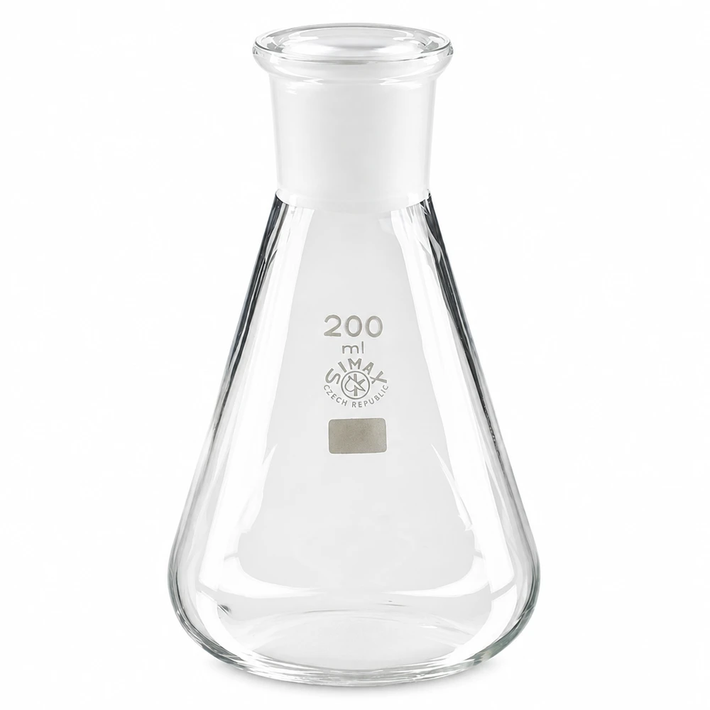 Erlenmeyer 200 ml col étroit, verre borosilicate avec rodage normalisé 29/32