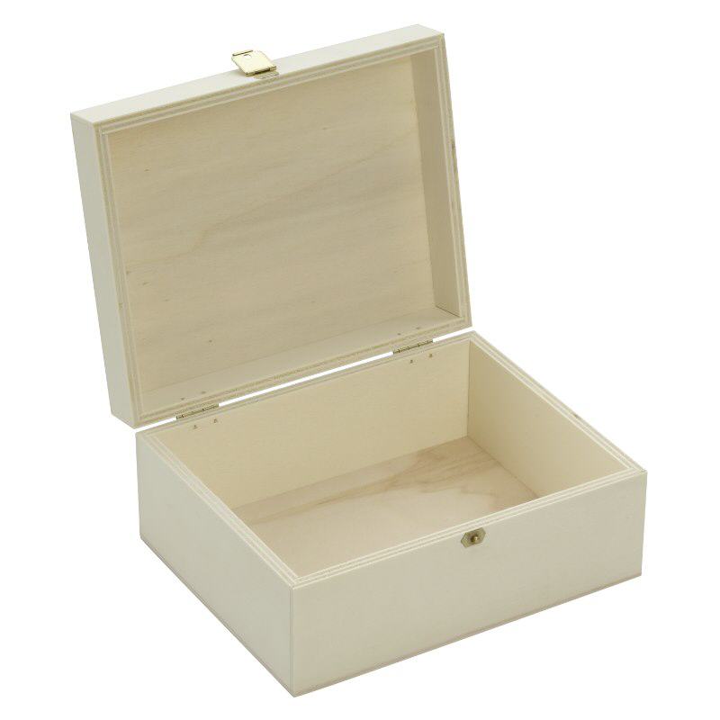 Boîte en bois avec couvercle à charnière 17x14x8cm (peuplier contreplaqué) Boîte en bois avec couvercle à charnière 17x14x8cm (peuplier contreplaqué)