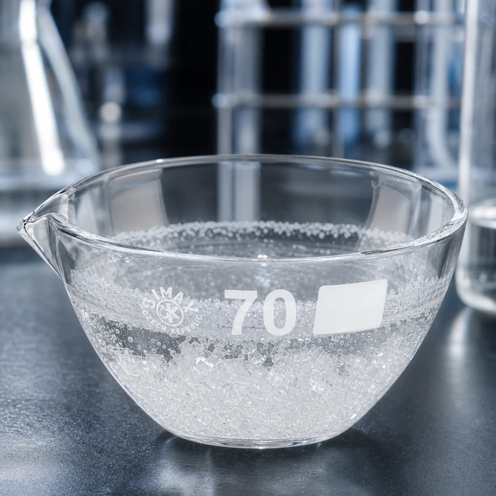 Bol compact en borosilicate ø7cm avec bec verseur pour équipement de laboratoire professionnel