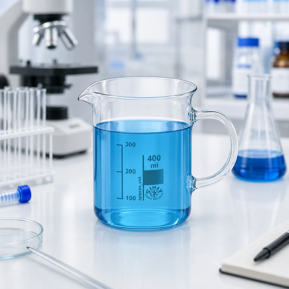 Bécher transparent de 400 ml avec anse, en verre borosilicaté de haute qualité, destiné aux laboratoires