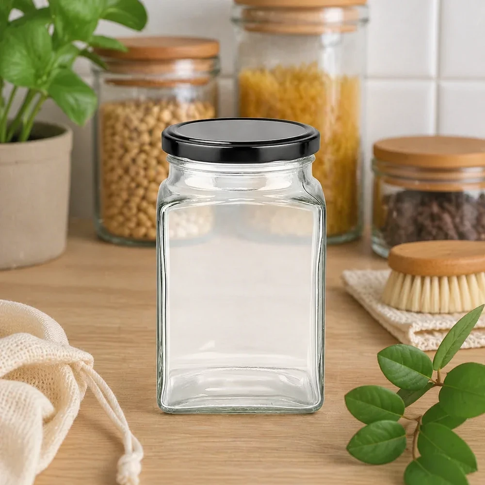 260ml Tetraglas avec couvercle BasicSeal noir UNiTWIST