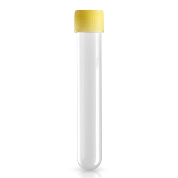 Tube à essai clair 13 ml, 16/100 + bouchon à vis