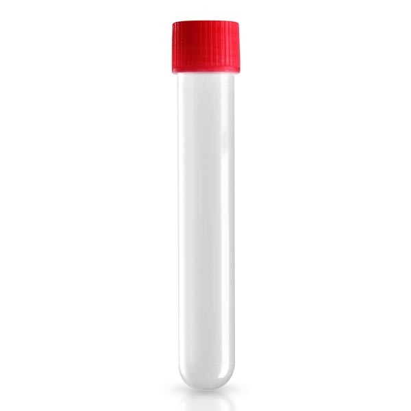 Tube à essai clair 13 ml, 16/100 + bouchon à vis