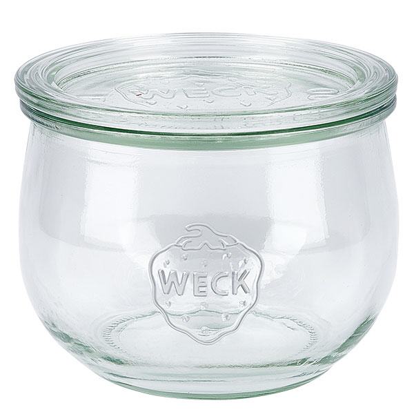 580ml WECK Pot tulipe avec couvercle en verre RR100 Pot de conservation transparent avec logo WECK pour la conservation et le stockage