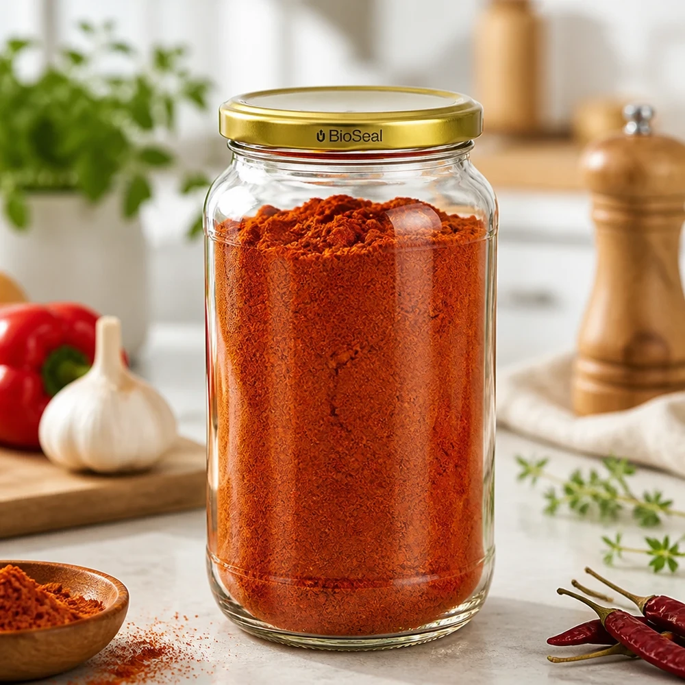 UNiTWIST Runda1062 Bocal à épices rempli de paprika en poudre TO82 BioSeal Couvercle Ambiance cuisine