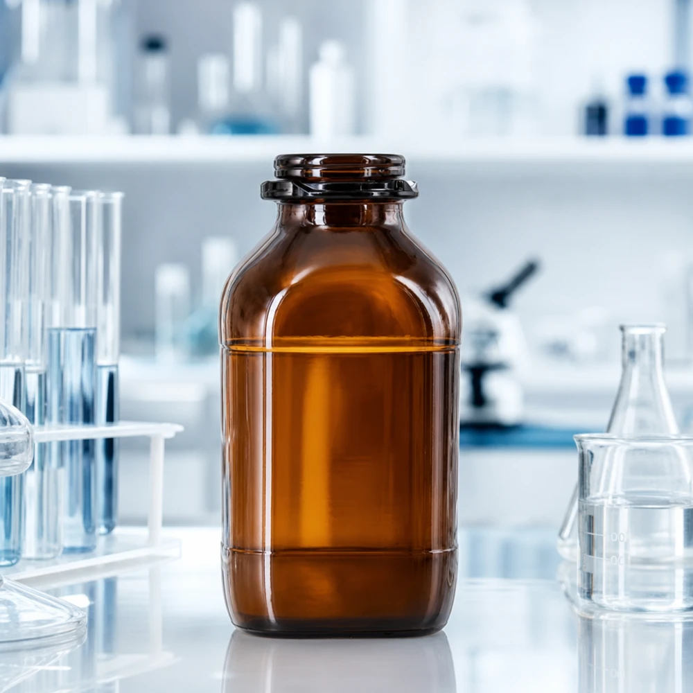 Bouteille en verre ambré de 1 000 ml à large goulot : la solution de conservation idéale Bouteille de produits chimiques 1000ml de haute qualité avec un large col pour un remplissage et une vidange faciles