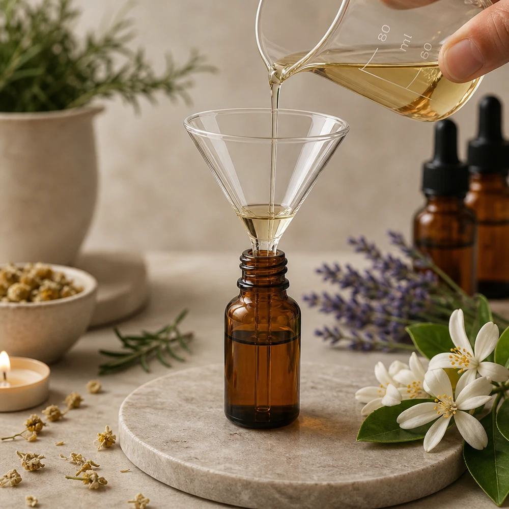 Entonnoir de laboratoire de précision en borosilicate robuste avec ouverture de 75 mm pour les huiles essentielles et les extraits