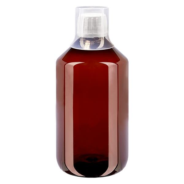 Bouteille PET 500ml avec bouchon blanc, bouchon d'origine + gobelet