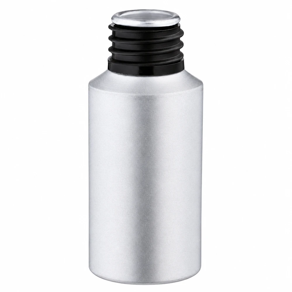 Bouteille en aluminium teinté 30 ml, sans bouchon Flacon métallique compact de 30 ml en aluminium avec bouchon à vis pratique