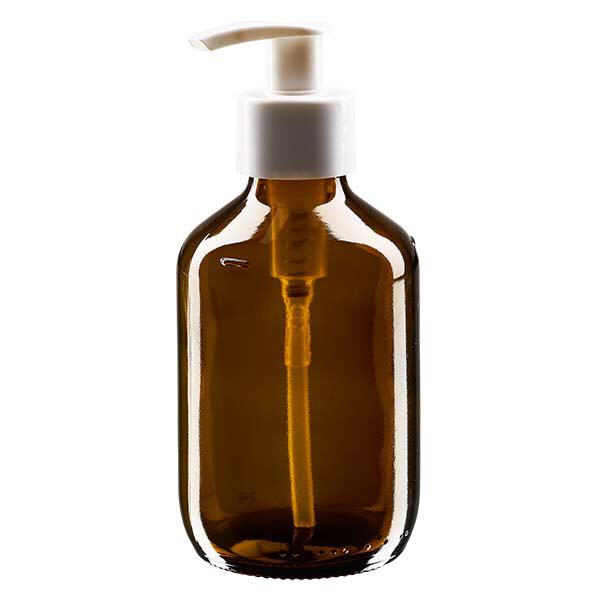 Flacon médical de 200 ml avec pompe doseuse blanche