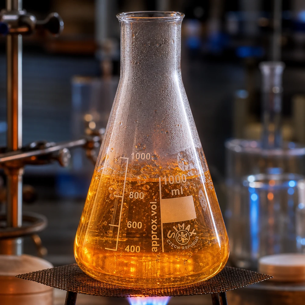 Erlenmeyer 200ml col large, verre borosilicate Erlenmeyer 200ml col large idéal pour les mélanges et les réactions en chimie