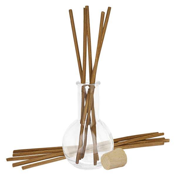 Flacon Tulip 100ml + 10 bâtons à parfum foncés + bouchon de liège Flacon Tulip 100ml + 10 bâtons à parfum foncés + bouchon de liège