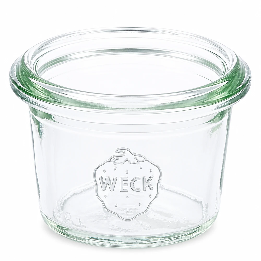 Bocal WECK RR40 de 35 ml WECK Pot renversé 35ml RR40 en verre transparent avec logo en relief pour la mise en conserve et la conservation