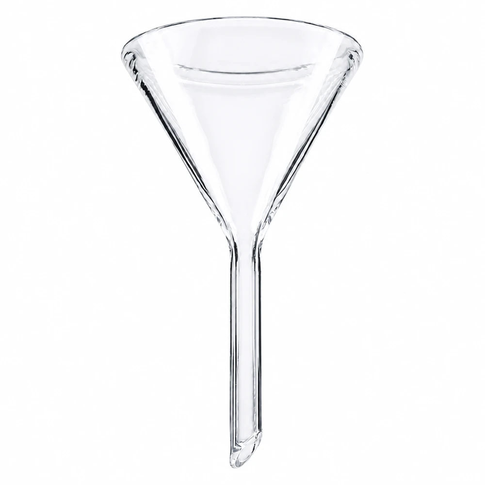 Entonnoir en borosilicate 45mm de diamètre transparent style court pour laboratoire