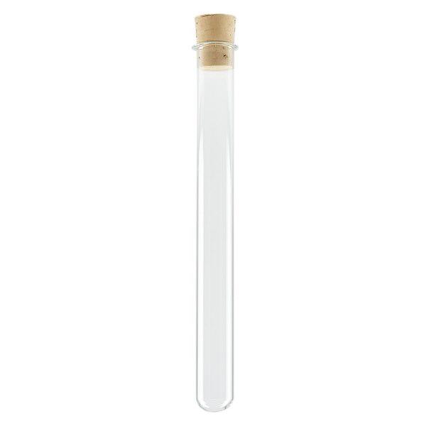 Tube à essai 100x12mm en verre borosilicate avec bouchon de liège Tube à essai 100x12mm en verre borosilicate avec bouchon de liège