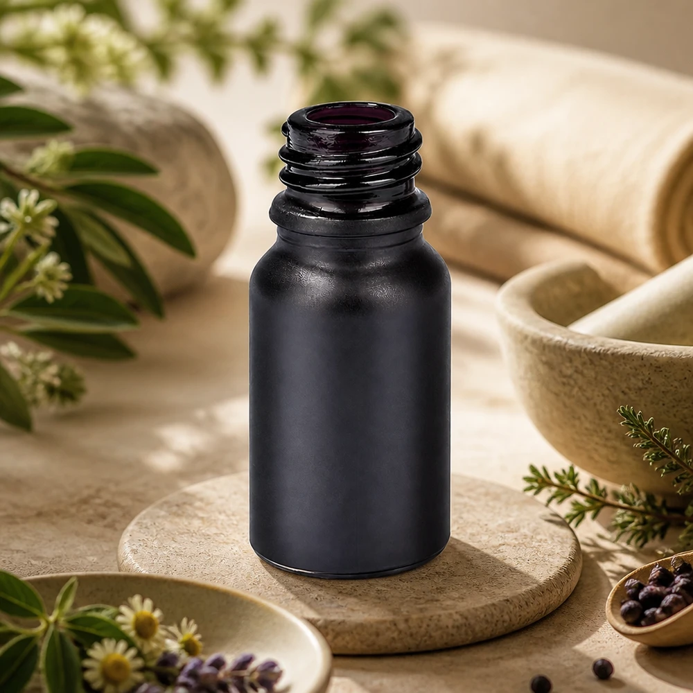 Bouteille de pharmacie de 10ml BlackLine UT18/10 UNiTWIST Bouteille de pharmacie robuste de 10 ml BlackLine UT18/10 UNiTWIST en verre résistant pour une longue durée de vie