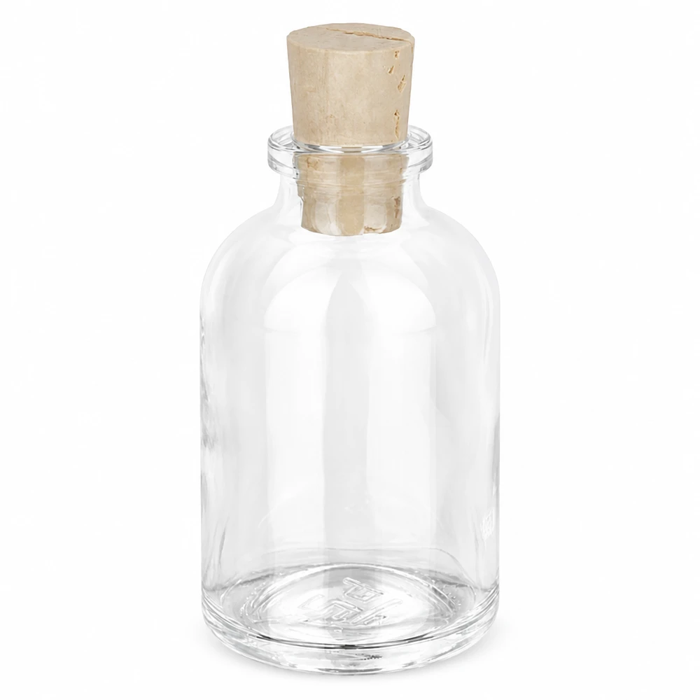 Flacon en verre clair 50 ml avec bouchon de liège 11/14 mm Leere Klarglasflasche 50ml mit passendem Korken 11/14mm für vielseitige Verwendung