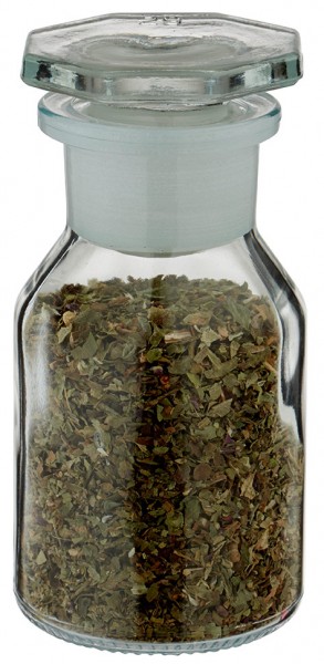 Idée de pot à épices : flacon à col large et conique 50 ml en verre clair + bouchon de verre Idée de pot à épices : flacon à col large et conique 50 ml en verre clair + bouchon de verre