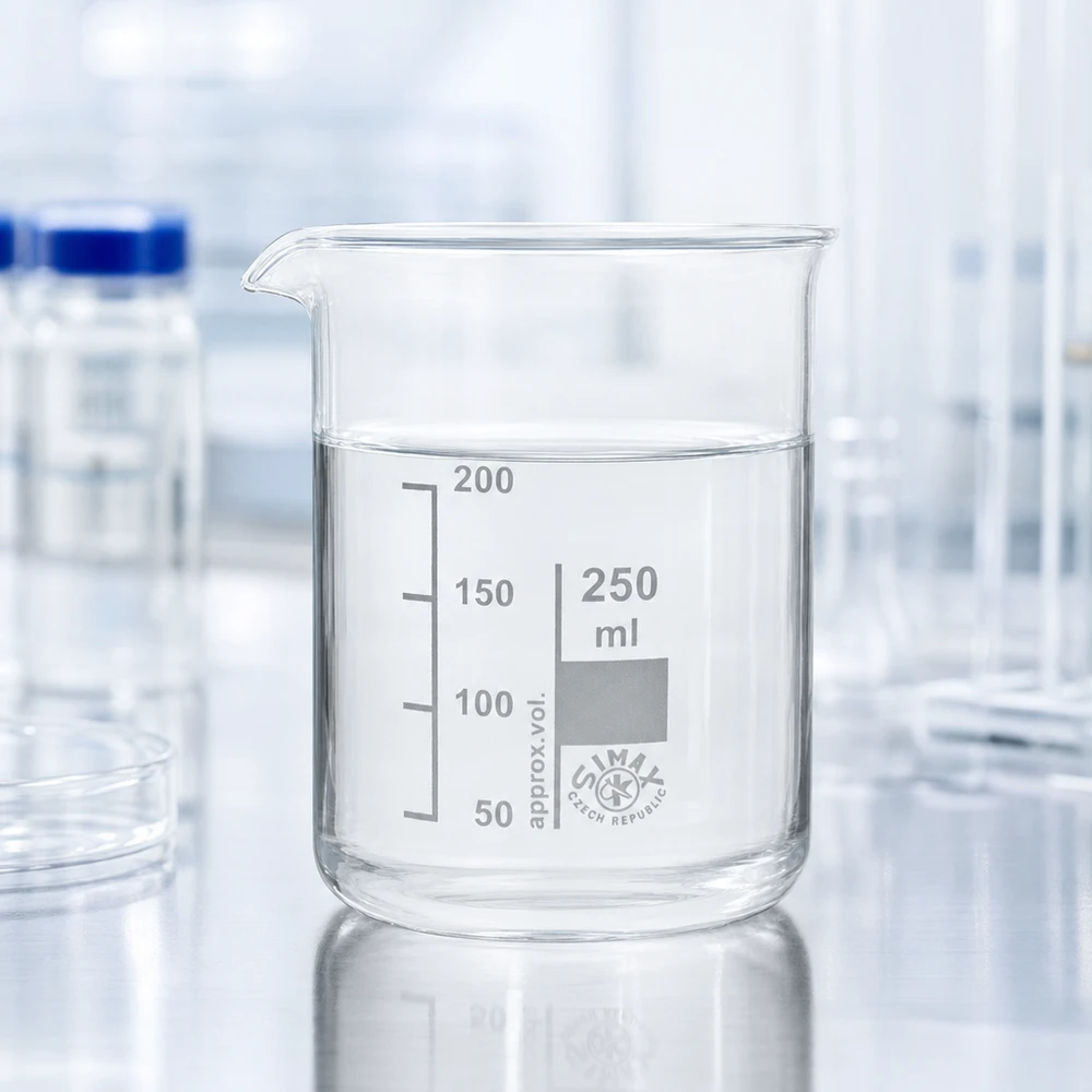 Bécher 250ml en verre borosilicate résistant à la chaleur (forme basse) Bécher transparent de 250 ml en verre borosilicaté robuste pour des mesures précises en laboratoire et en cuisine