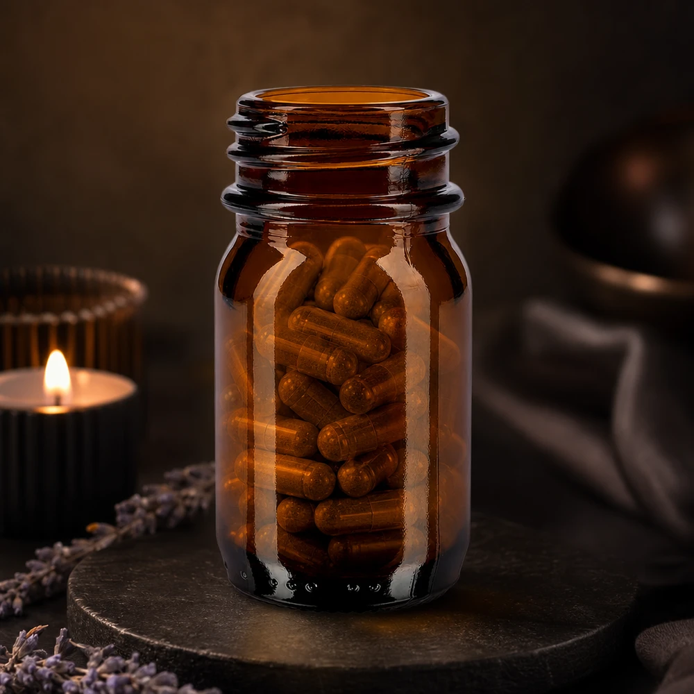 Bouteille compacte à col large de 30 ml en verre brun de haute qualité pour un usage quotidien