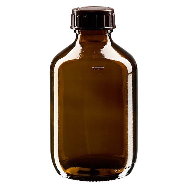 Flacon à médicaments 200ml brun avec bouchon brun
