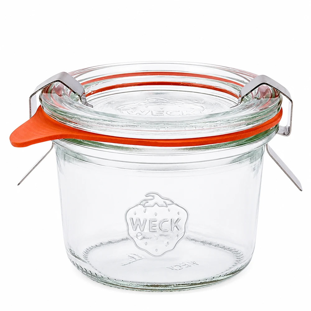 Pot de 80ml WECK RR60 avec couvercle en verre et anneau en caoutchouc Pot de conservation et de stockage