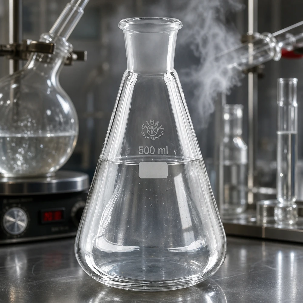 Ballon en verre stérilisable de 500 ml avec rodage standard 29/32 pour la recherche et l'analyse