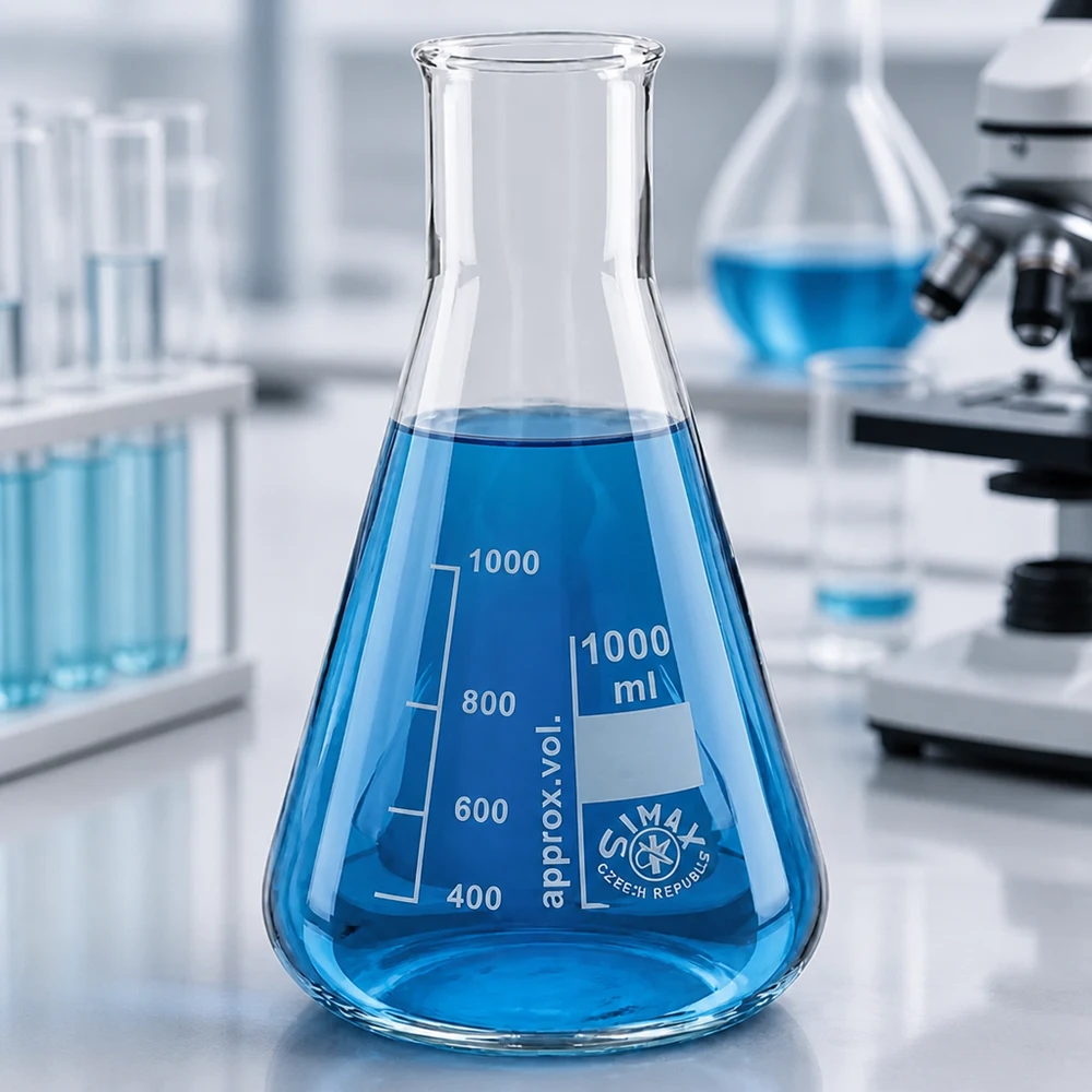 Erlenmeyer 100ml col large, verre borosilicate Erlenmeyer compact 100ml col large idéal pour les petites quantités d'échantillons dans les laboratoires scolaires